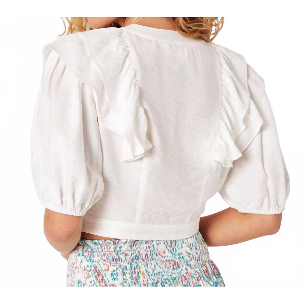 NEW APRICOT cropped ruffle blouse in cream - Picture 4 of 5